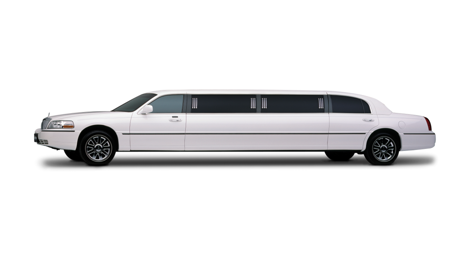 A white stretch limo