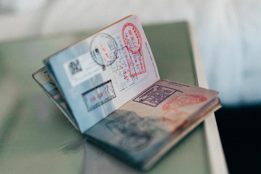 A stamped passport 