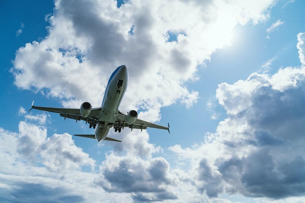 an airplane flying on a business trip to CT